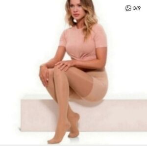 Womens- Jomi light compression pantyhose 15-20mmHg,NEW pair..Natural..sz XL